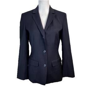 Tommy Hilfiger Blazer Jacket size 4 Classic Navy Blue Wool Career Preppy Polo